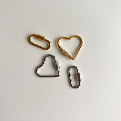 DIY Carabiner Clasp for Charm Necklace | Heart, Oval, Round & Anchor Styles