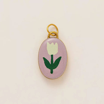 Tulip Enamel Charm | 18K Gold Plated DIY Pendant | Spring Garden Original Design