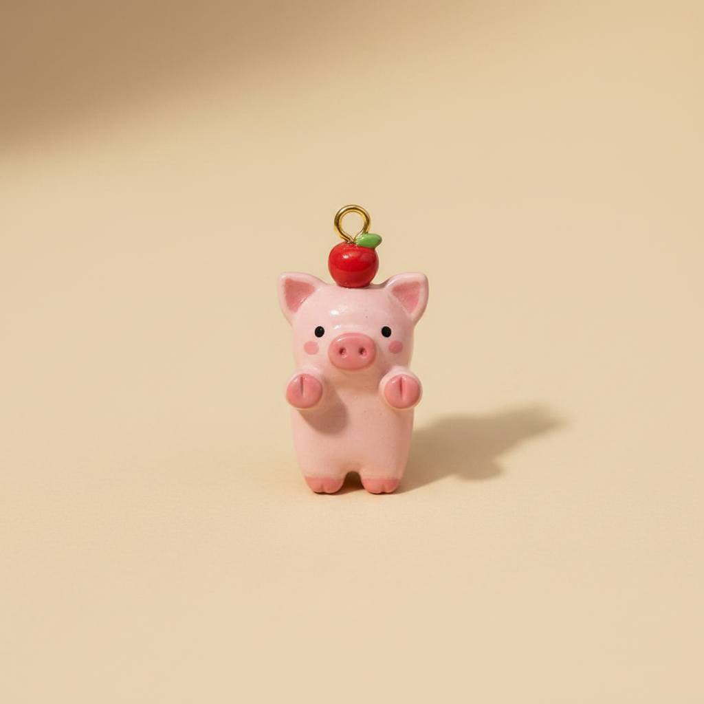 小猪米色背景产品图
