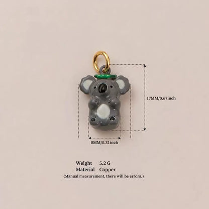 Cute 3D Animal Enamel Charm Pendant | Fox Panda Penguin Koala | DIY Jewelry & Bag Charm Making