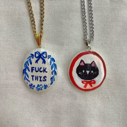 Handmade Clay Charm Pendant – Original Design DIY Jewelry