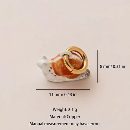Woodland Tales | White Snail Charm | Copper | 18K Gold-Plated | DIY Jewelry