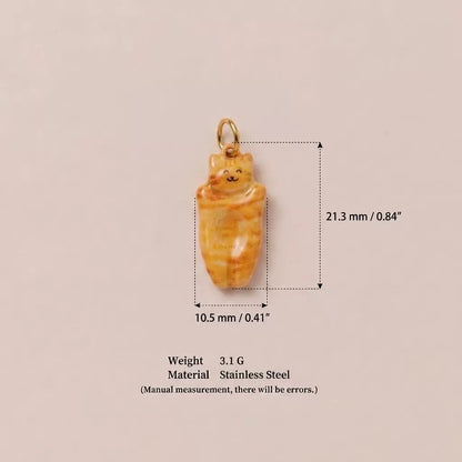Cute 3D Cat Enamel Charm Pendant | Grey Tabby Calico Orange Cat | DIY Jewelry & Bag Charm Making