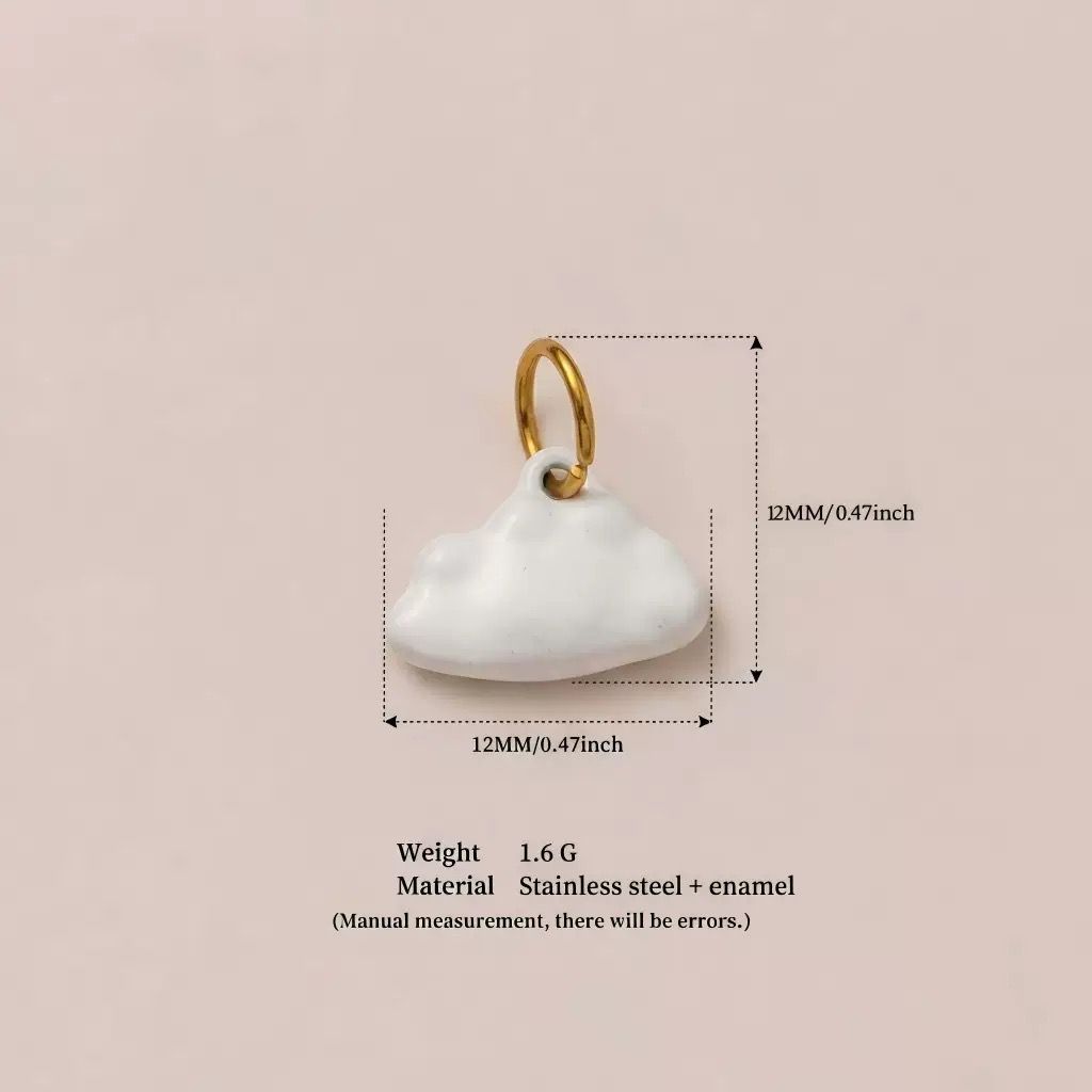 Miniature White Cloud Charm Pendant | DIY Necklace Bracelet | Dreamy Sky Jewelry Charm