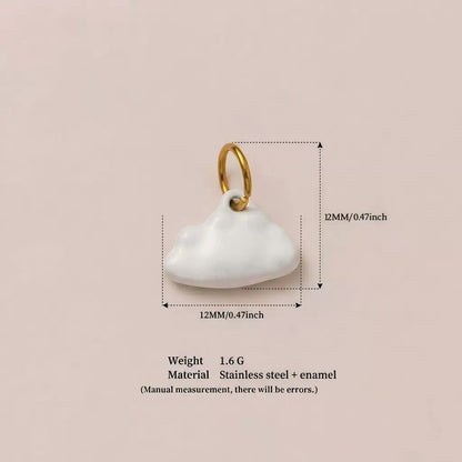 Miniature White Cloud Charm Pendant | DIY Necklace Bracelet | Dreamy Sky Jewelry Charm