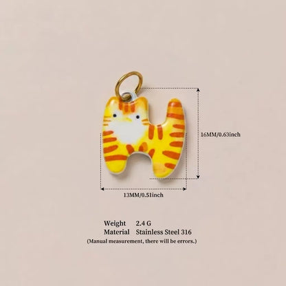 Cute 3D Cat Enamel Charm Pendant | Grey Tabby Calico Orange Cat | DIY Jewelry & Bag Charm Making