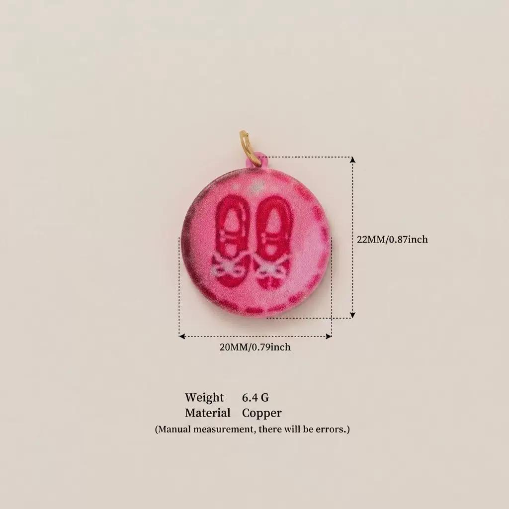 Hand-Painted Enamel Charm Pendant | Original Illustration DIY Jewelry Making Supply