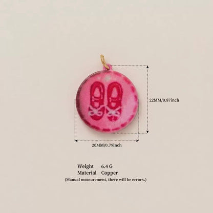 Hand-Painted Enamel Charm Pendant | Original Illustration DIY Jewelry Making Supply