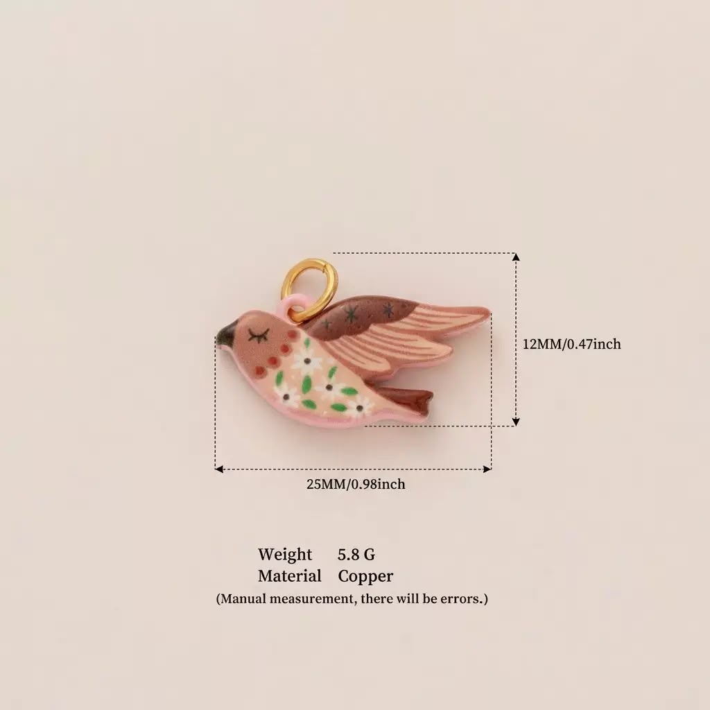 Hand-Painted Enamel Charm – DIY Jewelry Pendant (13 Styles)