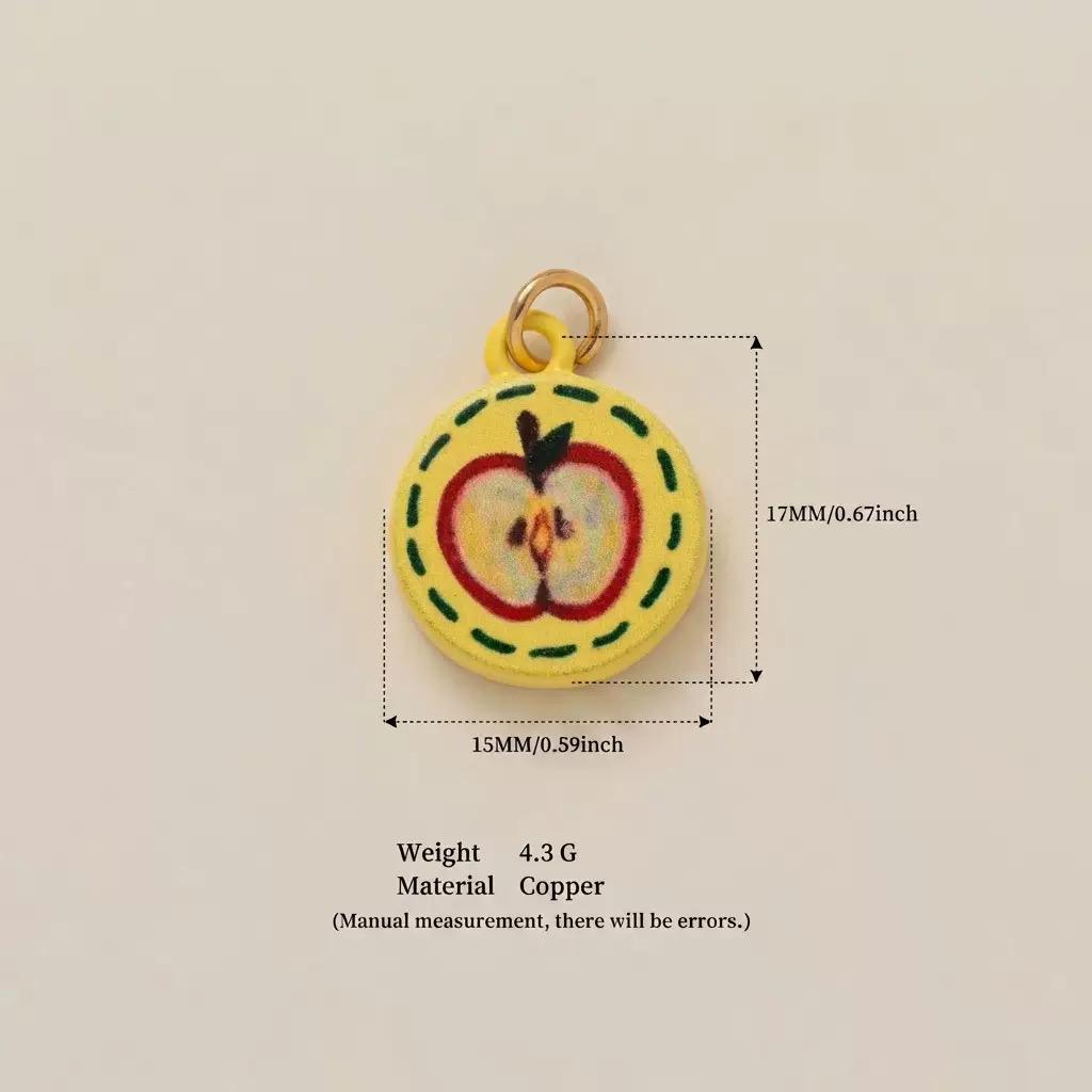 Hand-Painted Enamel Charm Pendant | Original Illustration DIY Jewelry Making Supply