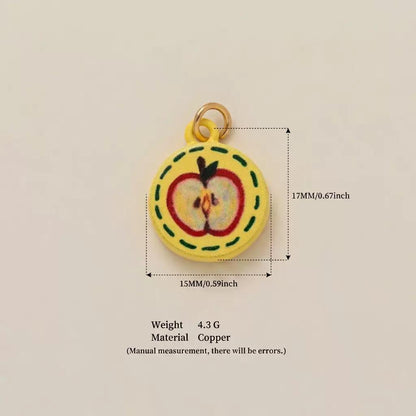 Hand-Painted Enamel Charm Pendant | Original Illustration DIY Jewelry Making Supply