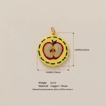 Hand-Painted Enamel Charm Pendant | Original Illustration DIY Jewelry Making Supply