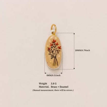 Hand-Painted Enamel Charm – DIY Jewelry Pendant (13 Styles)