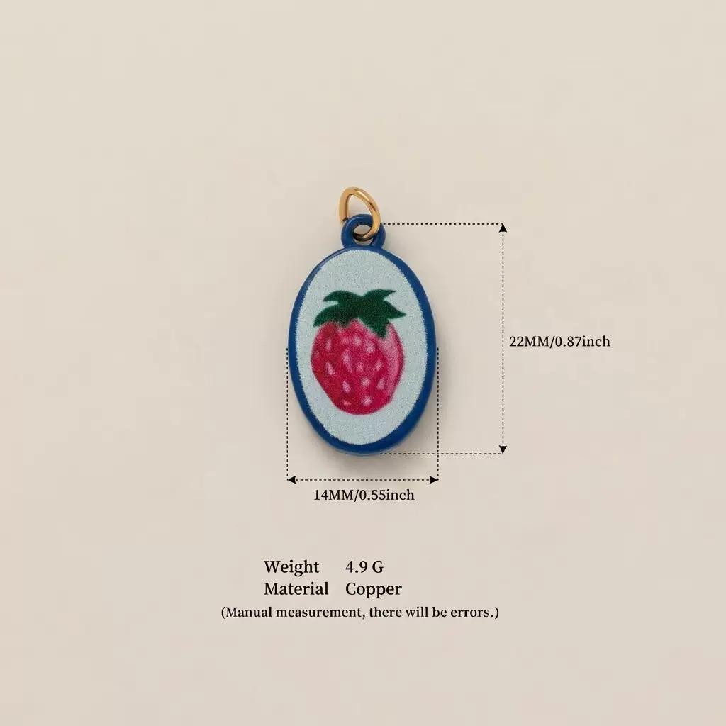 Hand-Painted Enamel Charm Pendant | Original Illustration DIY Jewelry Making Supply