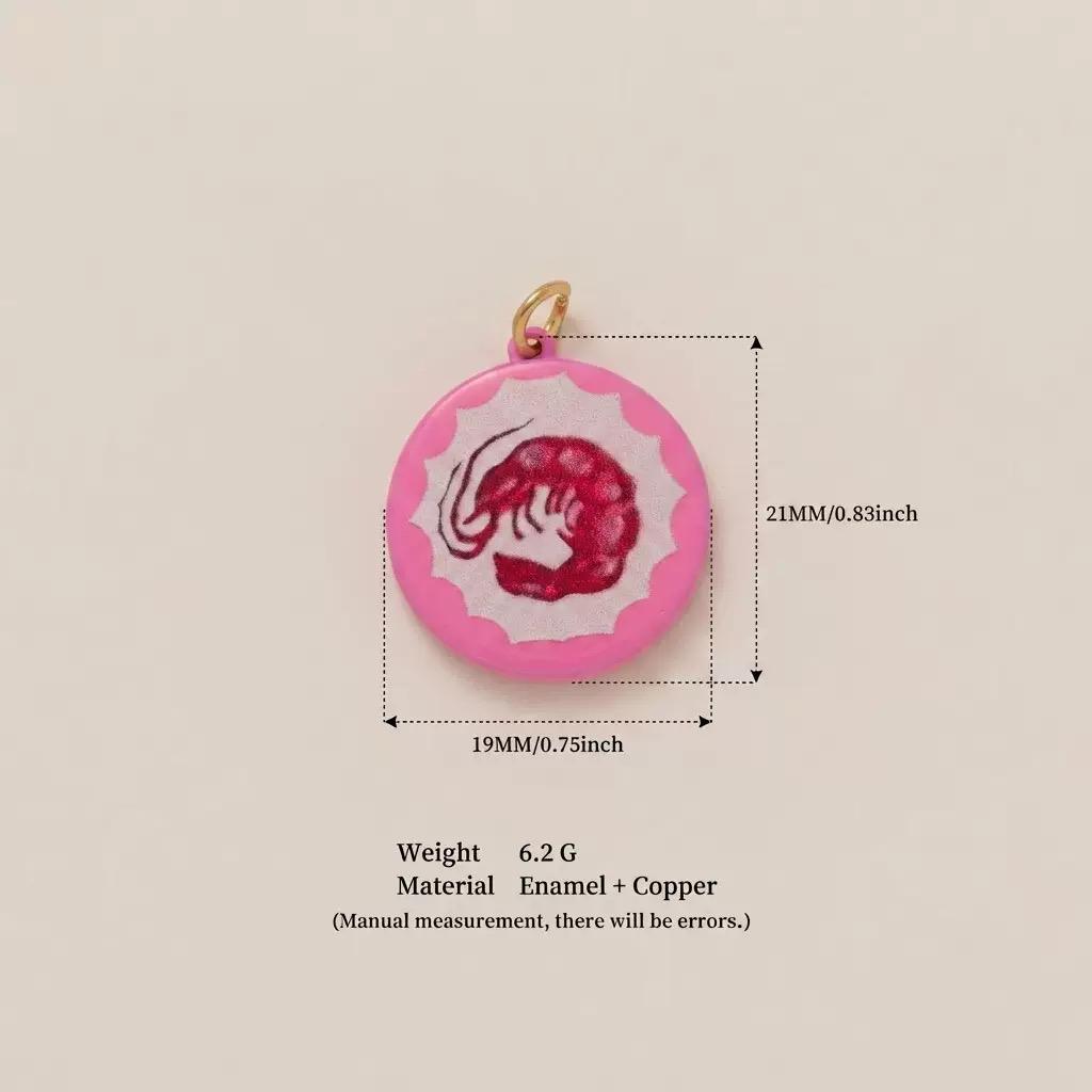 Hand-Painted Enamel Charm Pendant | Original Illustration DIY Jewelry Making Supply