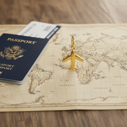 Airplane on map