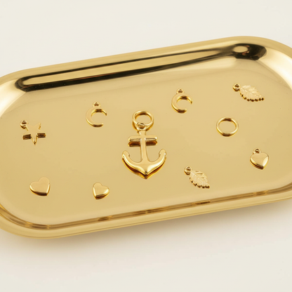 Anchor Charm - Gold Jewelry Tray