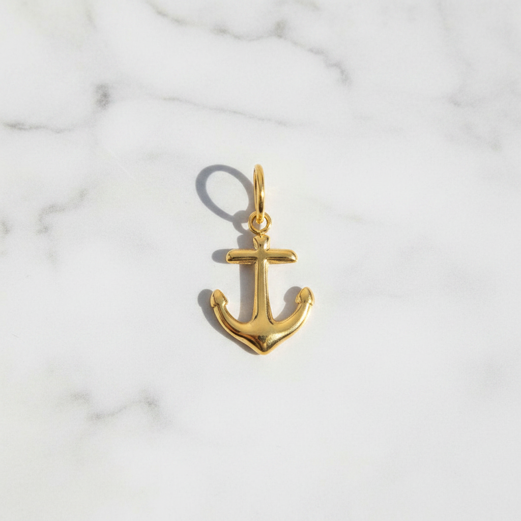 Anchor Charm - Marble Flat Lay