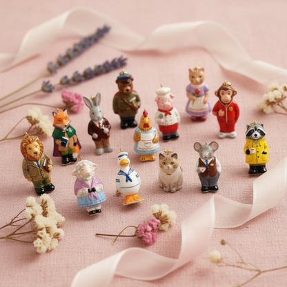 Animal Charms - Pink Linen Gift