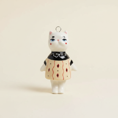 Argyle Cat - Beige Background