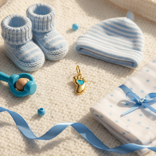 Baby Foot Blue - Knit Fabric
