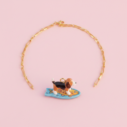 Beagle Charm - Necklace Styling Retry