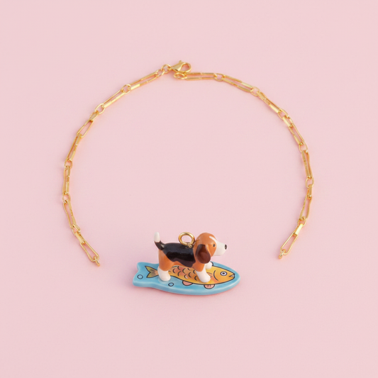 Beagle Charm - Necklace Styling Retry
