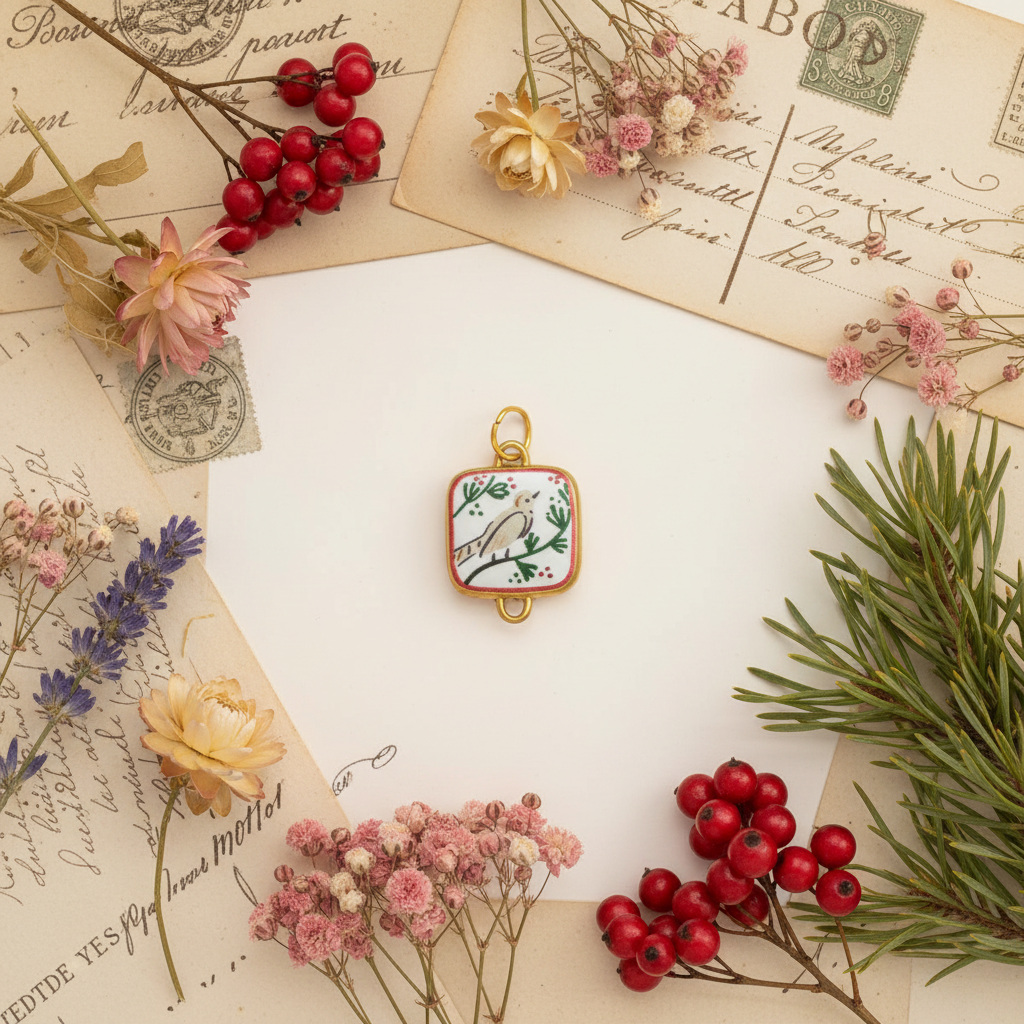 Bird Charm - Cottagecore Flatlay