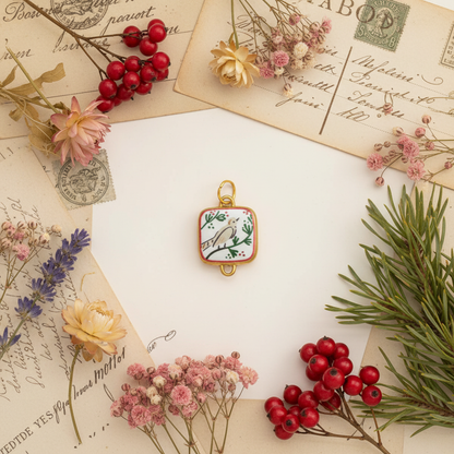 Bird Charm - Cottagecore Flatlay