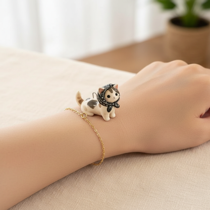 Black Bandana Cat - Bracelet