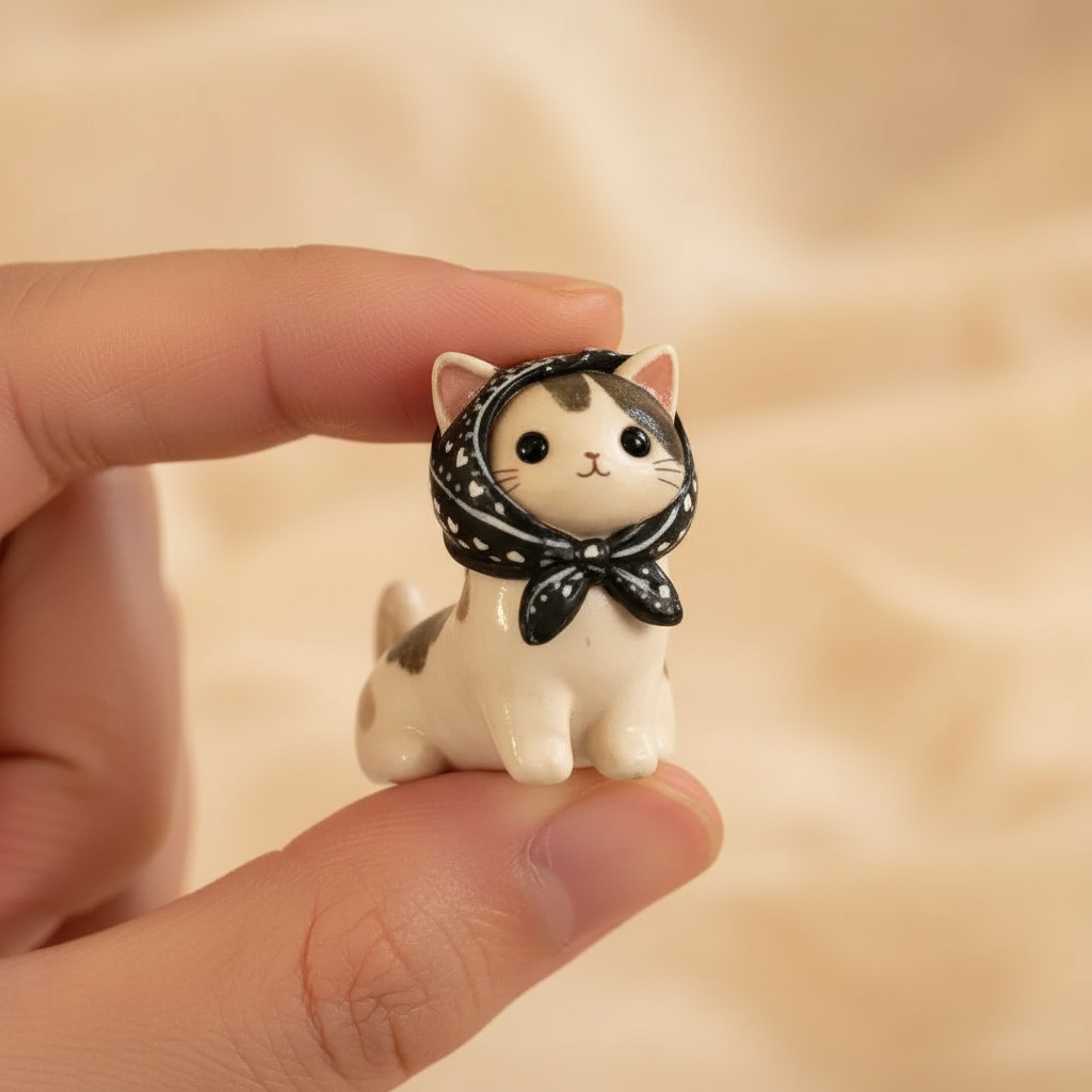 Black Bandana Cat - Hand