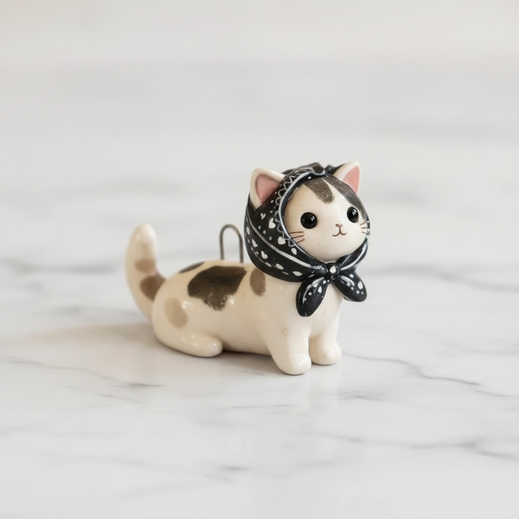Black Bandana Cat - Marble