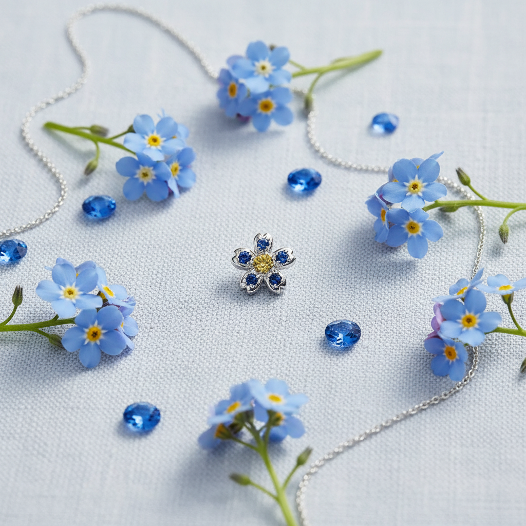 Blue Daisy Botanical Flatlay