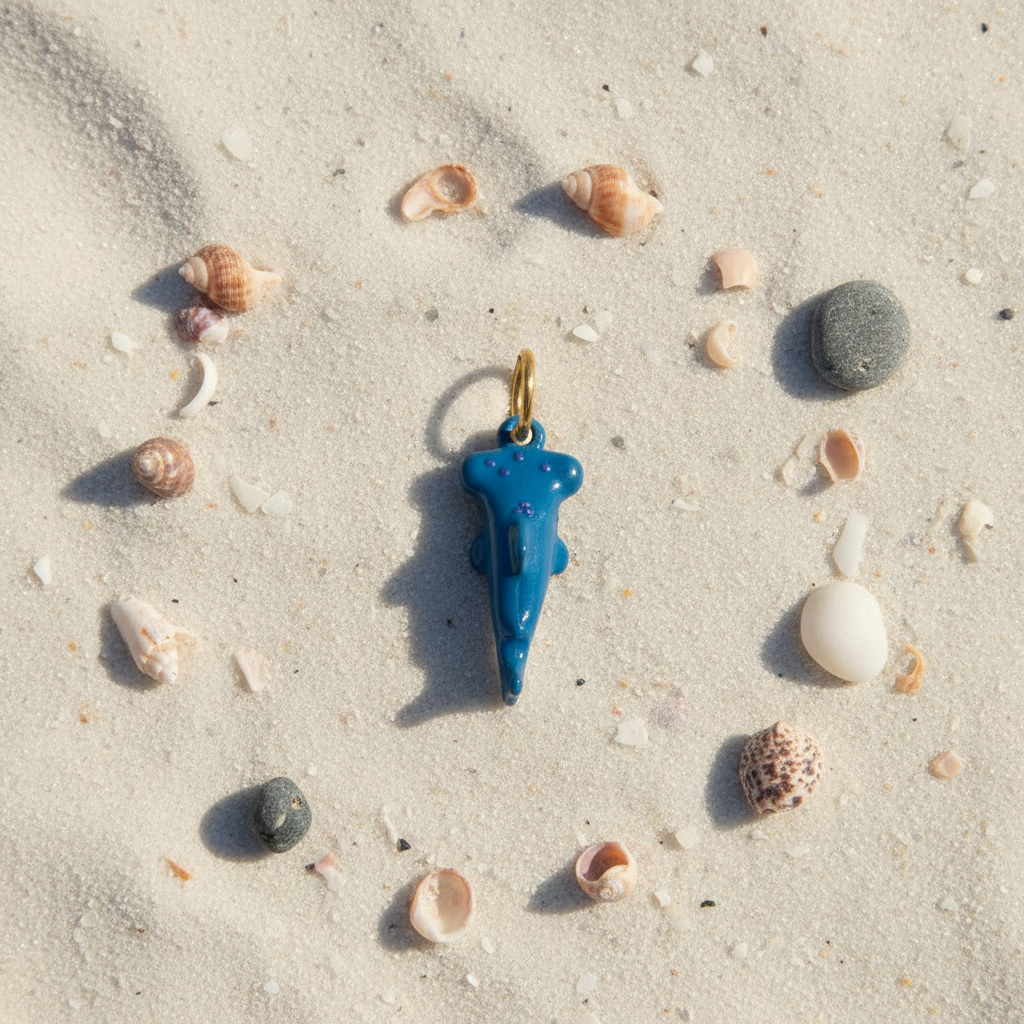Blue Shark Charm - Beach Sand
