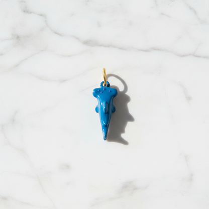 Blue Shark Charm - Marble Flat Lay