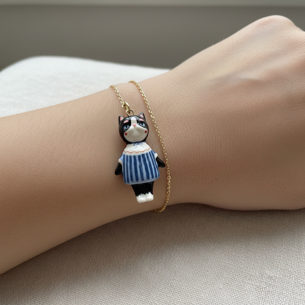 Blue Stripe Cat - Bracelet