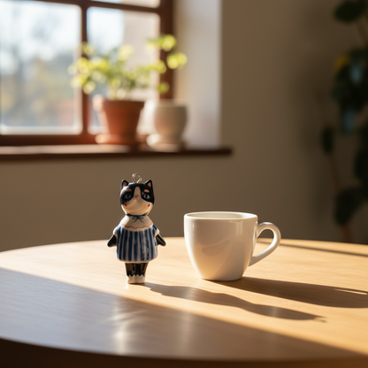 Blue Stripe Cat - Cafe