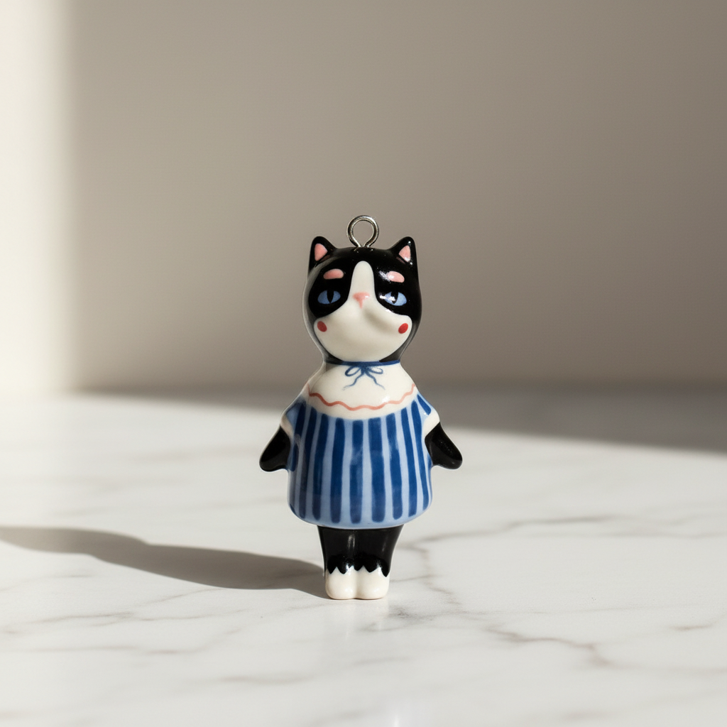 Blue Stripe Cat - Marble