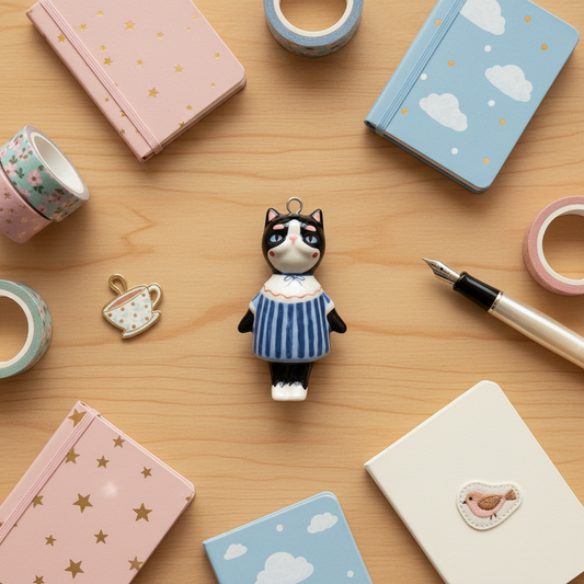 Blue Stripe Cat - Stationery