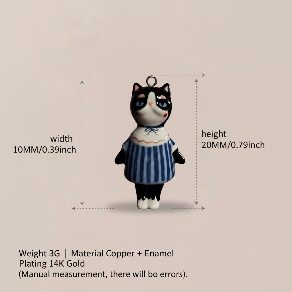 Blue Stripe Tuxedo Cat - Dimension Sheet