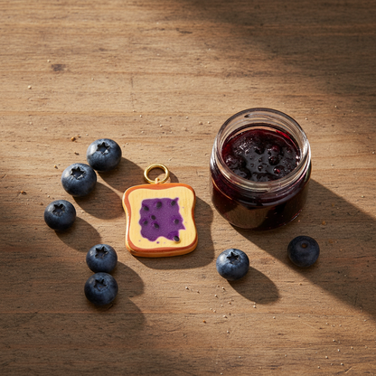 Blueberry Toast Charm - Breakfast