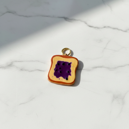 Blueberry Toast Charm - Marble