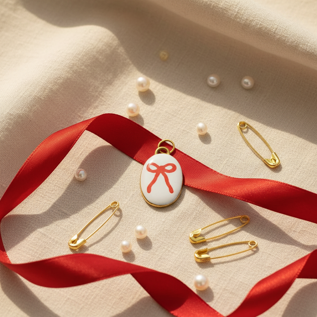 Bow Charm DIY Flatlay