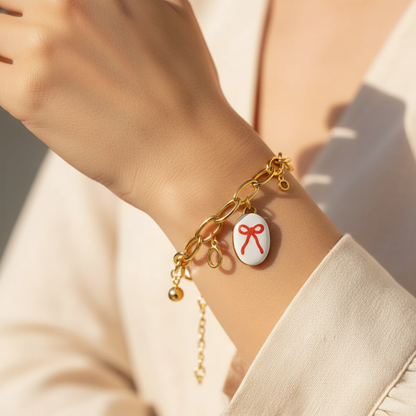 Bow Oval Charm Wrist