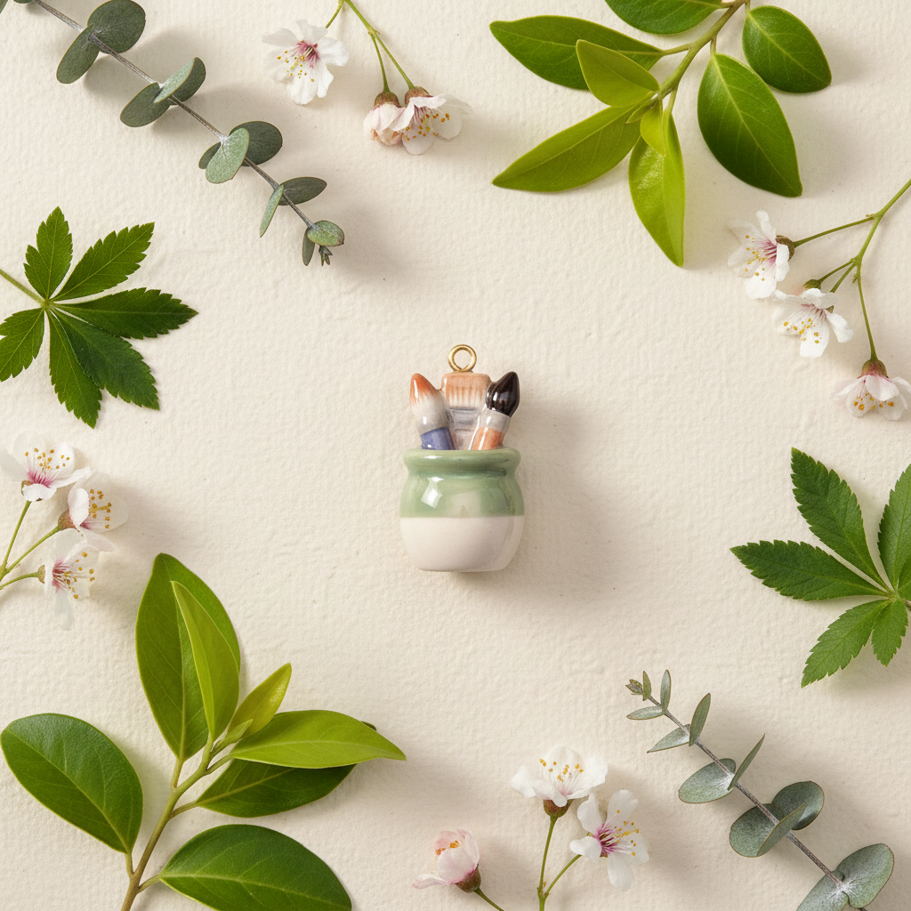 Brush Jar - Botanical