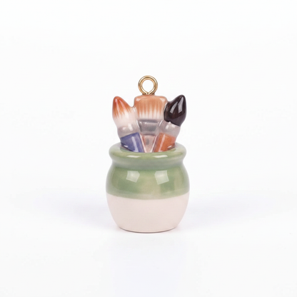 Brush Jar Charm - Front White BG