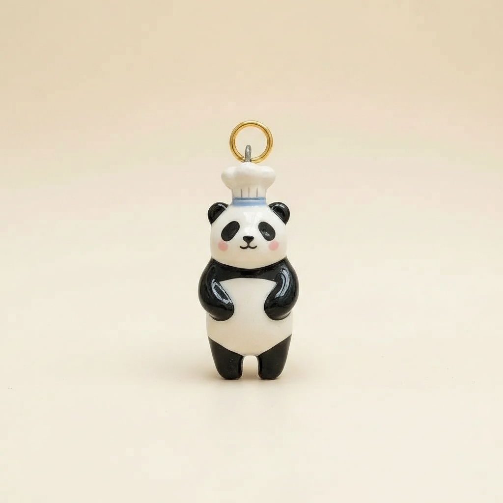 Chef Panda Charm - Beige Background