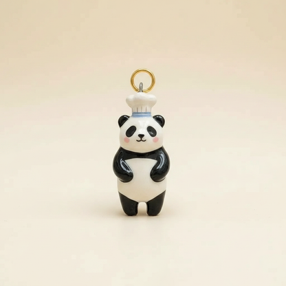 Chef Panda Charm - Beige Background