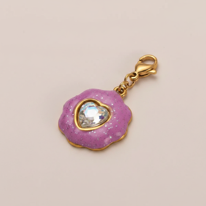 Cookie Heart Charm - 3/4 View