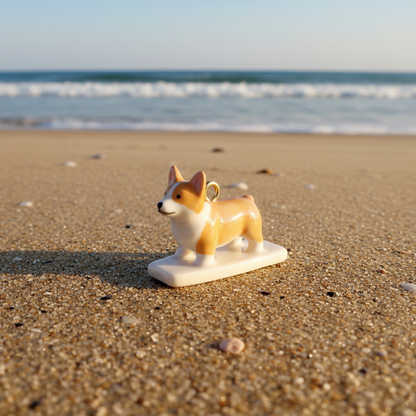 Corgi Charm - Beach Scene